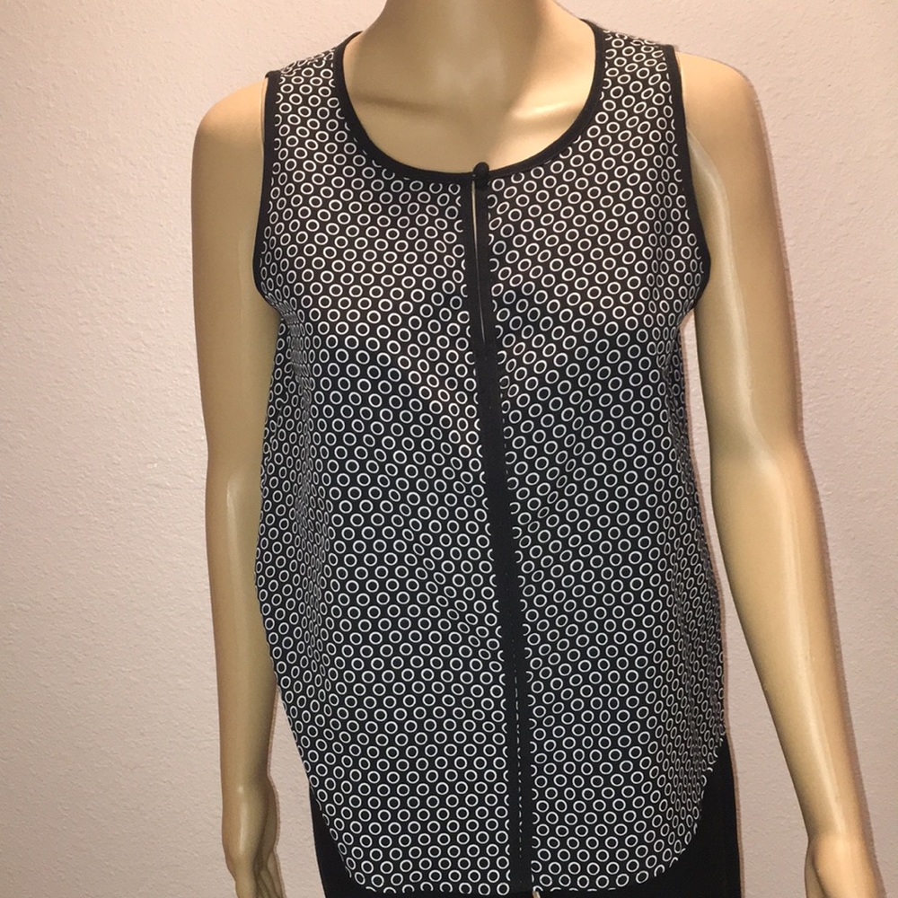 Apt. 9 PS Black Patterned Sleeveless Blouse